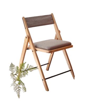 China Chinese Style Oak Modern Folding Dining Chair Solid Wood Wooden Chair Foldable for sale