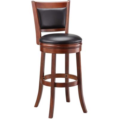 China Contemporary Top Bar Chair Swivel Rated Leather Bar Stools With Backrest for sale