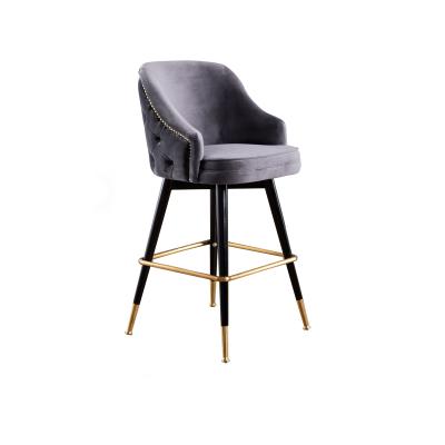 China Nordic bar stool velvet bar stool with back for sale