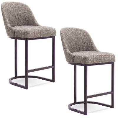 China Mid Century Contemporary Kitchen Upholstered Bar Stools With Back for sale