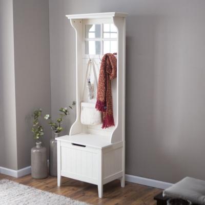 China Others Living Room Furniture Modern Mini Size Hall Trees Wooden Coat Rack With Storage Bench for sale