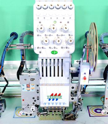 China Garment Shops 6 Colors 24 Heads Single Sequin Embroidery Flat Machine Single Tying Winding Embroidery Machine for sale