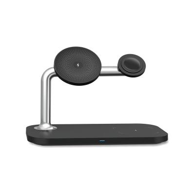 China 2022 High Speed Hot Sale Qi Phone Holder 3 In 1 Wireless Charger For Magsaf Phone 12 11 Pro Max Watch 15w Fast Charging for sale
