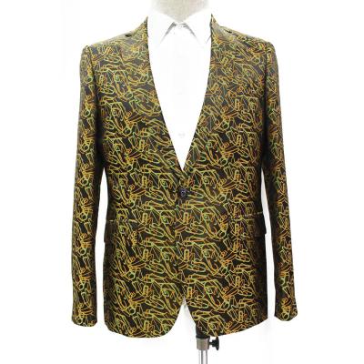China Anti-Wrinkle Plaid Men Suits Single Breasted Men's Business Formal Jacket Slim Fit Social Blazer for sale