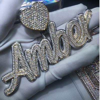 China 925 Good Quality Manufacturer Hiphop Moissanite Letter Pendant Pendant vvs Sterling Silver Custom Pendants Hip Hop Jewelry for sale
