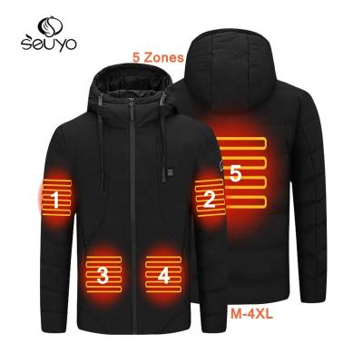 China Waterproof Five Zone Seuyo Autumn Winter Leisure Heating Puffer Outwear Hooded Loose Thick Smart Passionate Duty Youth Jacket Coat for sale