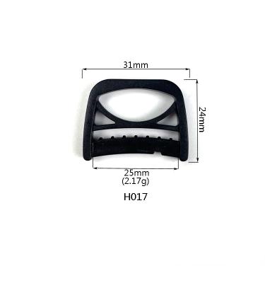 China Customized Printing Logo Belt Triangle Rings Buckle Plastic China Factory Supply Black Color Purse Straps Plastic D Ring Buckles Webbing for sale