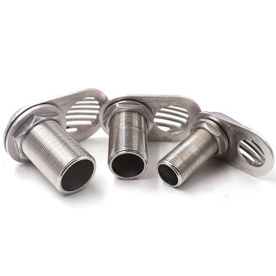 China Steel Boats Water Outlet Hose Strainer Through Stainless Steel Pump Hose End Intake Hull for sale