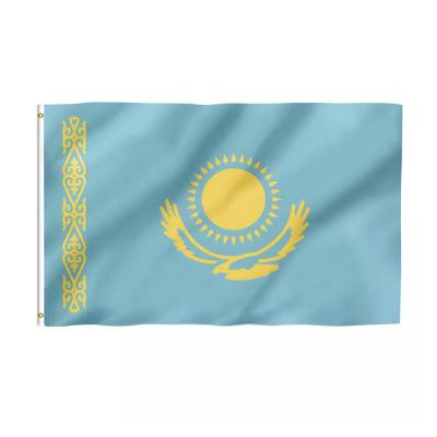 China Hot Selling Health Care Institutes Double Side Printed 100%Polyester For Advertising Kazakhstan Outdoor Decoration Custom Flag for sale