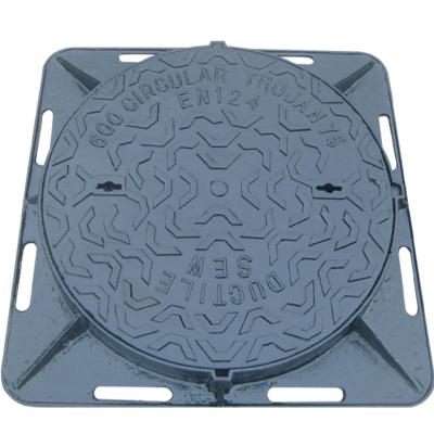 China Ductile Iron Water Manhole Cover , EN124 D400 Drainage Chamber Cover for sale