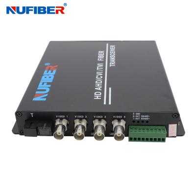 China OEM ODM Fiber Video Converter 4BNC 1RS485 Single Fiber Single Mode for sale