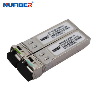 Chine BIDI 1270 / 1330nm 10G SFP+ WDM Module à fibre simple à mode unique 20km LC DOM à vendre