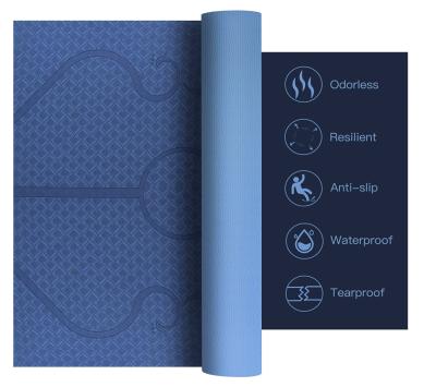 China Exercise Custom Make Your Own Logo Lineup Sustainable Recycled Tape Gym Fitness Yoga Mat Manufacturer for sale