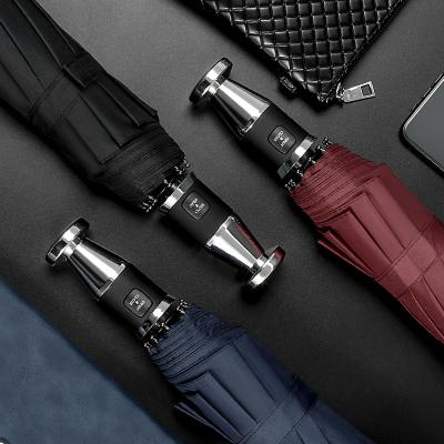 China Folding Umbrella Men's Business Rolls Royce Farmhouse Triple Automatic Umbrella Sunproof Umbrella Men's Gift Business Folding Umbrella for sale