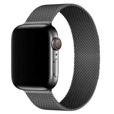 China Low MOQ for Apple Smart Milanese Magnetic Watch Series 7 Buckle Strap Stainless Steel Band Slim Watch Band 38/40mm 42/44mm for sale