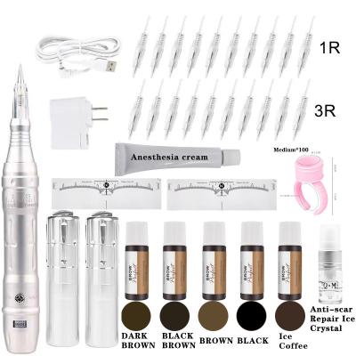 Chine Nouveau kit de tatouage de sourcils et de lèvres de haute qualité kit de machine à stylo de tatouage professionnel avec cartouche d'aiguille permanent outils de maquillage adapté à l'art corporel à vendre