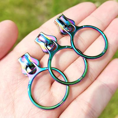 China Wholesale Custom Colored Rainbow Nickel Free Zipper Key Sliders #5 #7 for sale