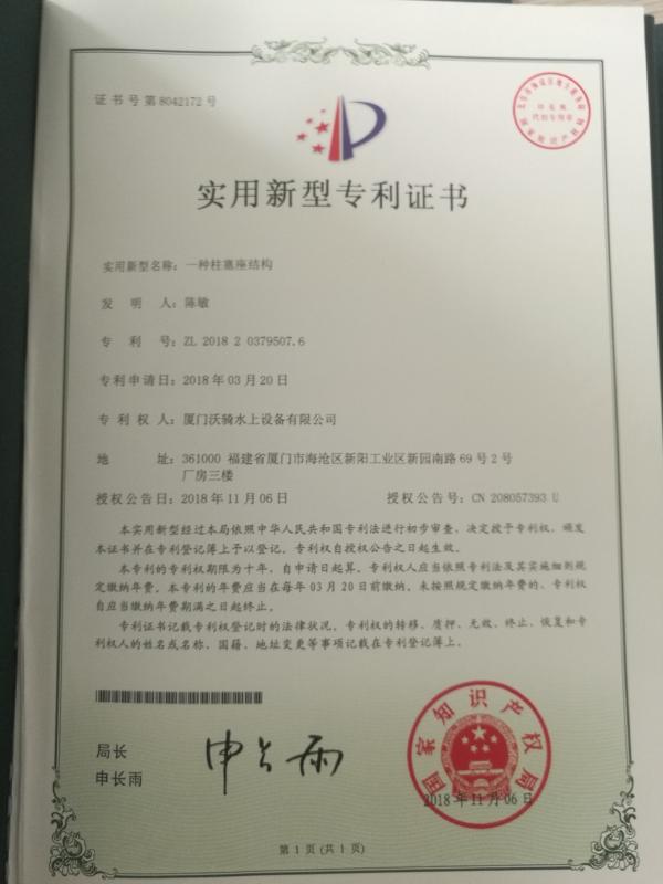 patent - Xiamen Ollwinner Industry & Trade Co.,Ltd