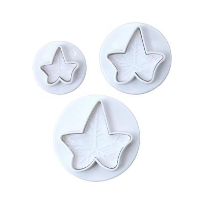 China Sustainable Biscuit Stamp Mold Cookie Cutters maple leaf mold pp plastic biscuit stamp DIY Fondant Cake for sale