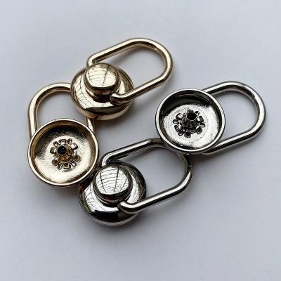 China Sustainable Wholesale brand engrave logo Zinc Alloy four parts spring Women's Decorative clasp metal buttons Luggage snap buttons for sale
