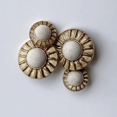 China Sustainable Women's fashion buttons/latest resin shell buttons rhinestone metal handle metal buttons for sale