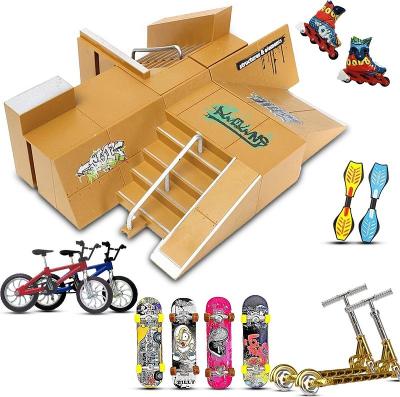 China 2022 New Plastic Skatepark Fingerboards Mini Finger Toys Set Including Finger Skate Park Fingerboard for sale
