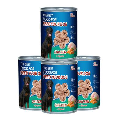 China Skin & Coat Health 200g 375g 400g Beef Flavor Organic Canned Dog OEM High Protein high Palatability Pet Dog Wet for sale