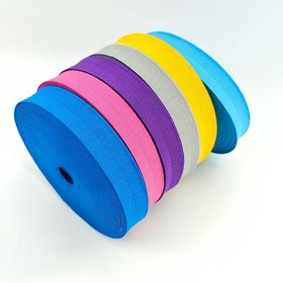 China Fast Delivery Elastic Fold Over Elastic Colorful Elastic Fancy Web Belt Web Band For Shoes for sale