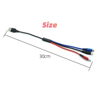 China Fast Charging Speed 3in 1 Type C Mobile Phone Charger Short Usb Cable Micro Usb Cable for sale