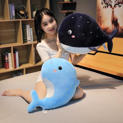 China Super Kawaii Eco-friendly Whale Plush Toy Cartoon Fluff Whale Pillow Plush Toy for sale