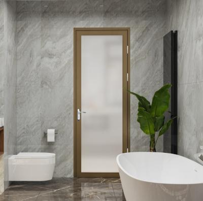 China Terceirização unilateral Art Glass Aluminum Bathroom Doors sem teste padrão à venda