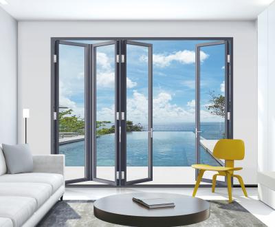 China Fluorocarbon de alumínio das portas de dobradura do apartamento com malha de aço inoxidável da segurança à venda