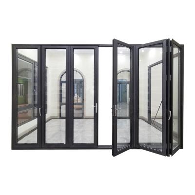 Chine Les portes Bifold en aluminium blanches anodisées, cavité bilatérale de porte ouverte ont glacé à vendre