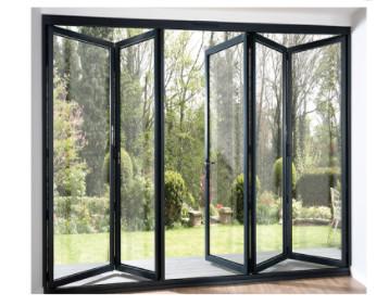 Chine Les portes bifold blanches en aluminium résidentielles bas E ont glacé insonorisé à vendre