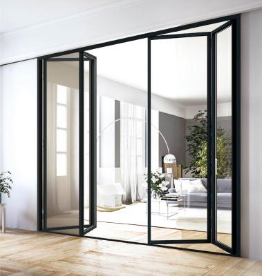 Chine Biens légers de portes Bifold en aluminium vitrés par triple d'ODM avec la maille de sécurité à vendre