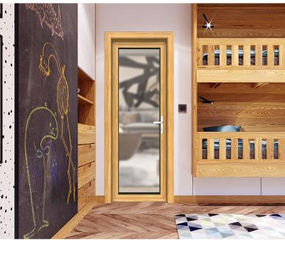 Chine Seul verre 8mm creux imperméable extérieur en bois de portes d'oscillation d'aluminium de la feuille 6063 à vendre
