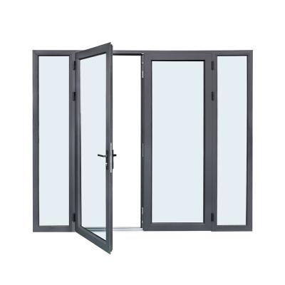 Chine Porte en aluminium de charnière de double pont français en verre de coupure pour le message publicitaire d'entrée à vendre