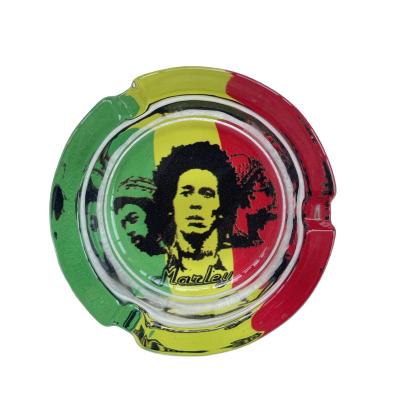 China Eco-Friendly Production Line 6 Inch Green Apple Customize Logo Sphere Square Custom Glass Ashtray for sale
