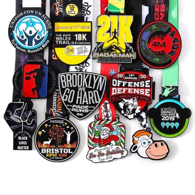 China China Wholesale Design Your Own Custom Zinc Alloy Sports Awards 3D Marathon Running Medal With Ribbon for sale
