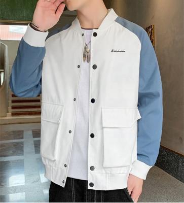 China 2021 New Autumn Baseball Jacket Men's Casual Color Matching Fashion Tooling Jacket Men's Running Jacket QUICK-DRY for sale
