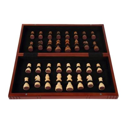 China Wholesale High Quality Portable Folding Portable Chess Game Book Box Wooden Travel Chess Luxury Chess for sale