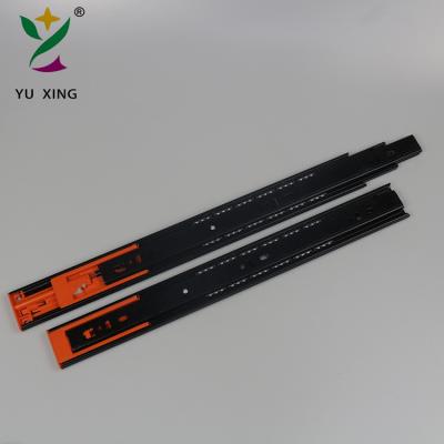 China 3 Fold+Full Extension 45mm Soft Close Triple Drawer Slide Ball Bearing Telescopic Handle for sale
