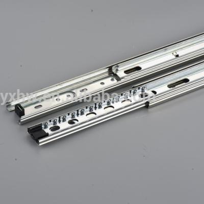 China 3 Fold+Full Extension Furniture Sliders Ball Bearing Drawer Slide Stopper Telescopic Handle for sale