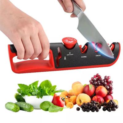 China Best Selling Adjustable Kitchen Chef Knife Scissor Sharpener 3 Stage Knob Angle Scissor Sharpener Adjustable for sale