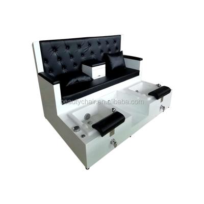 China Comfortable Nail Salon Pedicure Chair For Foot Massage Nail Furniture Pedicure Sofa Solid Wood Lacquer Base Material for sale