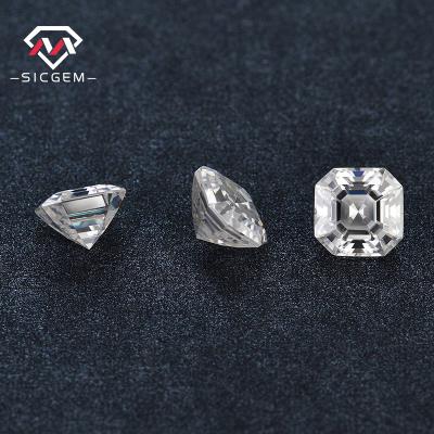 China Color Play or Fire Jewelry SICGEM Making 1-11 Carat Asscher Cut I J G H Color 5A 6A Grade Diamond Moissanite for sale