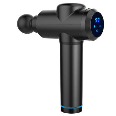 China Rechargeable Fascia Massage Gun Pain Relief Therapy Muscle Massager Gun Relaxation Body Slimming 20 Speed LCD Touch Screen Massage Gun for sale