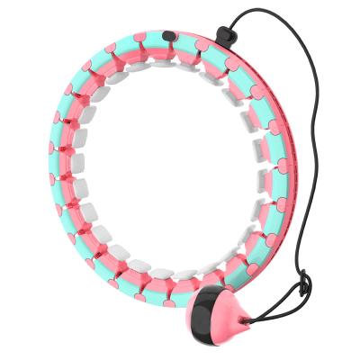 China Abs+silicone Adjustable Non-Drop Digital Count Smart Weighted Fitness Polynesian Dance Ring Hoop With Gravity Ball for sale