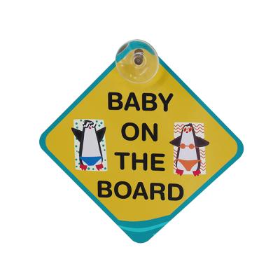 China Custom Printing PP Adhesive Warning Sticker,Wholesale Car Window Sign Baby On Board Stickers for sale