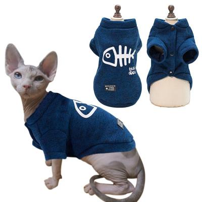 China OEM Sudaderas Para Perros Cotton Pupreme Puppy Viable Fish Bone Pattern Cat Hoodie Dog Coat Sport Pet Sweatshirt Clothes for sale